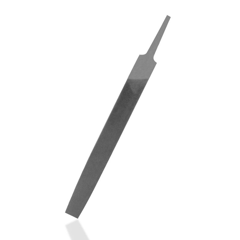 KALIM Flat Medium Cut File, Double Cut Teeth, 6'' Length, Made of High Carbon Steel, Hand File Without Handle Suitable for Wood, Metal, Sharpening, etc. - Image 1